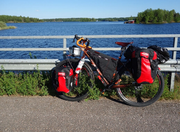 Lona ecologica para bolsa de alforja de bicicleta