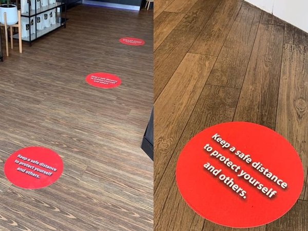 Vinil laminado para marcar distanciamiento social